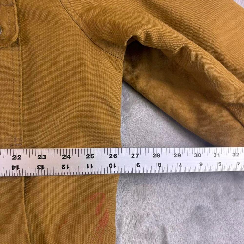 Vintage 90s Master Made Duck Canvas Chore Coat XL Corduroy Collar Distressed - Picture 4 of 6
